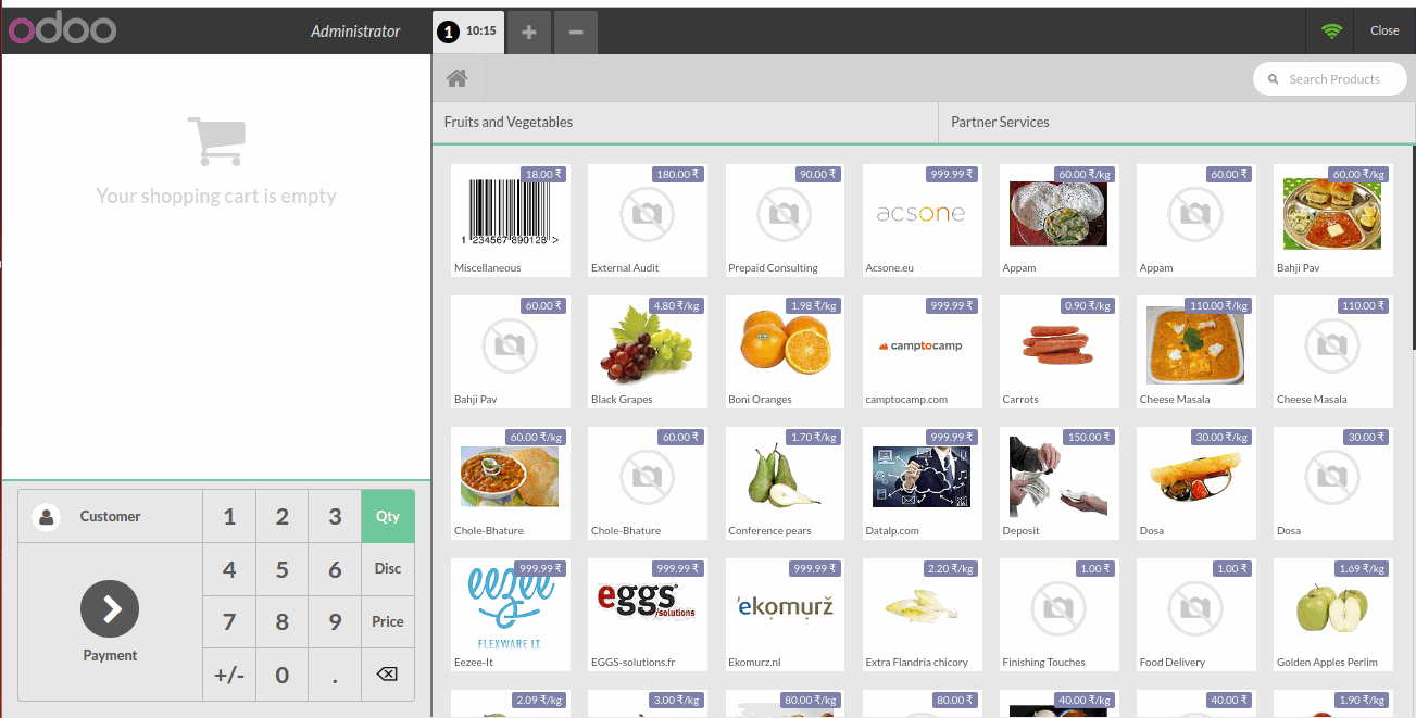 Odoo text and image block