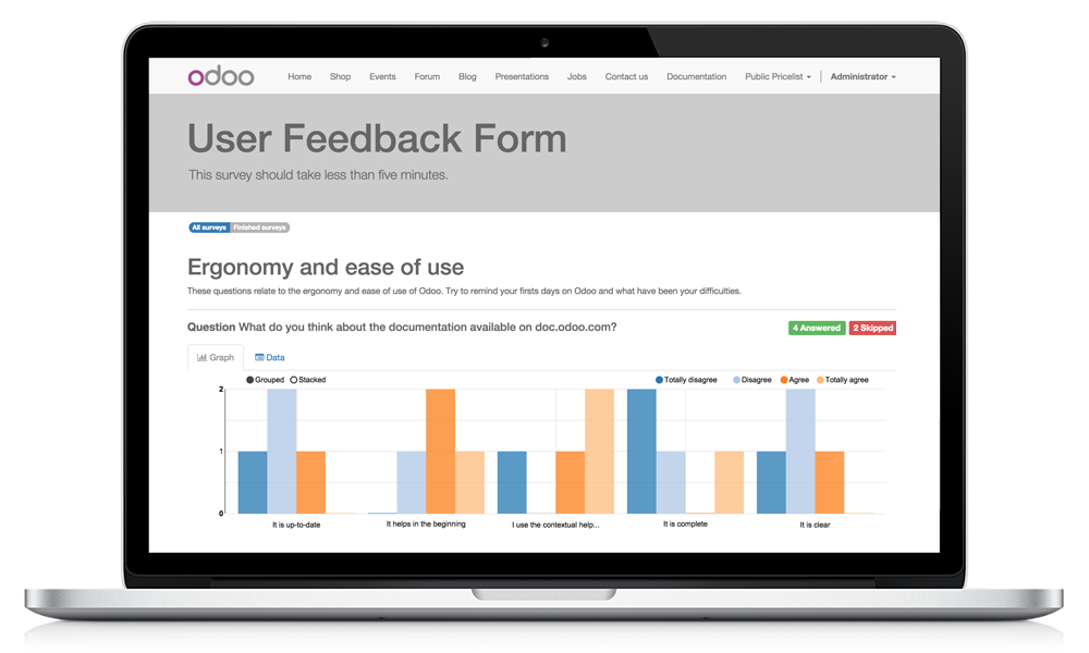 Odoo text and image block