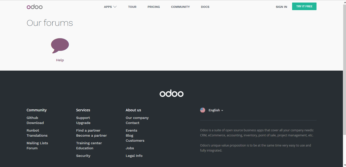 Odoo text and image block