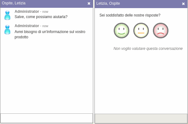 Odoo Live Chat Domande Risposta Gradimento